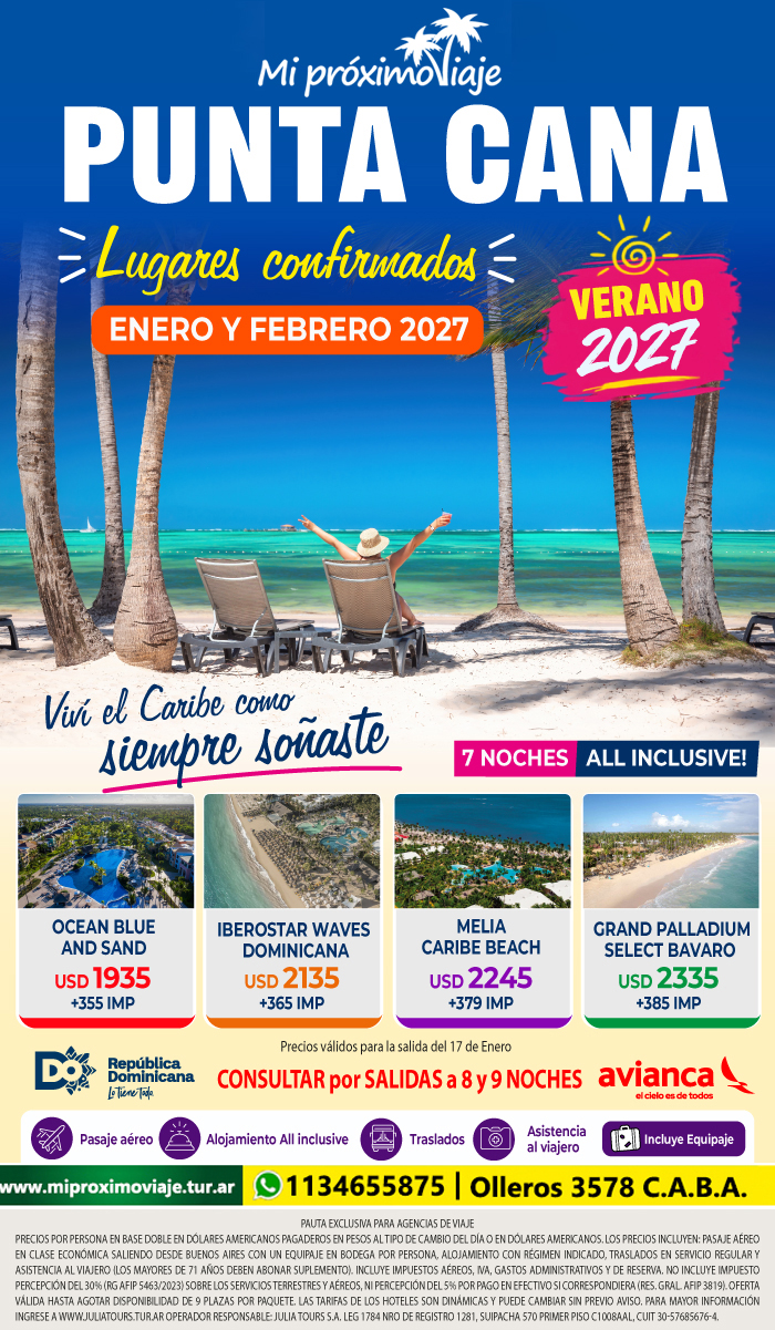 PUNTA CANA - LUGARES CONFIRMADOS VERANO 2027 con AVIANCA !